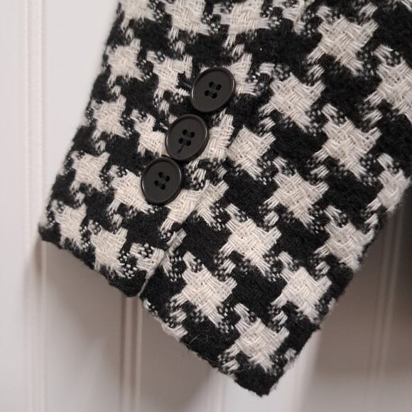 Talbots Blazer Suit Jacket Womens 14W Black White Houndstooth Wool Blend Career - Picture 10 of 16